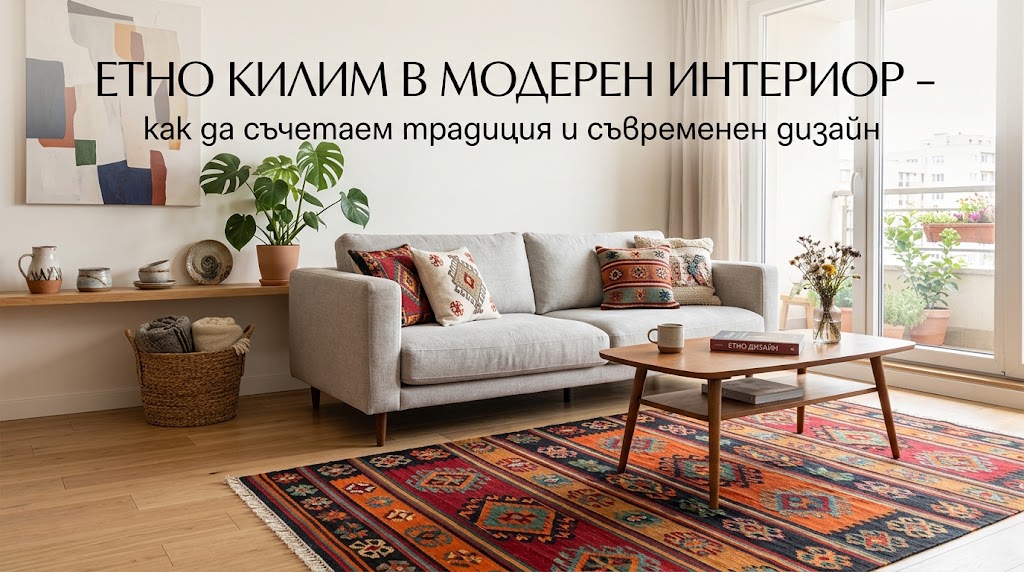 Етно килим в модерен интериор – как да съчетаем традиция и съвременен дизайн